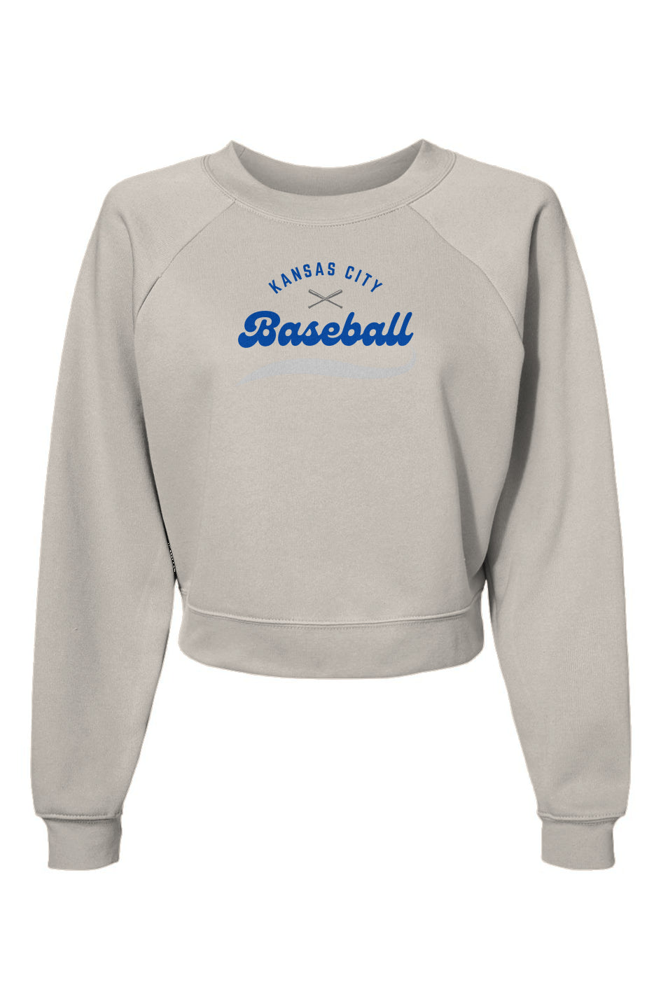 KC Baseball Retro Womens Raglan Pullover Fleece Sw